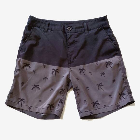 Molokai | Palm Print Color Block Board Surf Shorts - Picture 1 of 8